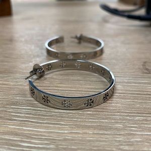 Tory Burch Silver Hoops